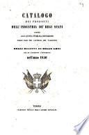 Catalogo dei prodotti dell'industria de'regi stati ammessi alla quinta pubblica esposizione nelle sale del castello del Valentino