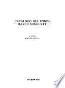 Catalogo del Fondo Marco Minghetti