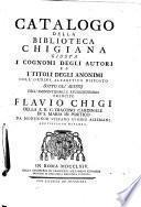 Catalogo della biblioteca chigiana