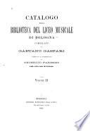 Catalogo della biblioteca del Liceo musicale di Bologna