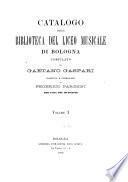 Catalogo della biblioteca del Liceo musicale di Bologna