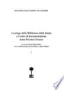 Catalogo della Biblioteca delle donne e Centro di documentazione Anna Nicolosi Grasso