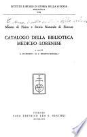 Catalogo della Biblioteca mediceo-lorenese
