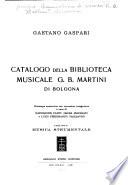 Catalogo della Biblioteca musicale G.B. Martini di Bologna: Musica strumentale