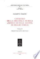 Catalogo della Discoteca storica Arrigo ed Egle Agosti di Reggio Emilia: Pezzi staccati e recitals