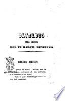 Catalogo della libreria del fu March. Renuccini