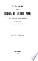 Catalogo della libreria di Giuseppe Pomba all'insegna della Fenice in Venezia