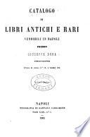 Catalogo di libri antichi e rari vendilili in Napoli