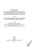Catalogo di manoscritti filosofici nelle biblioteche italiane: Arezzo, Borgomanero, Novara, Palermo, Pavia, Sansepolcro, Siena, Stresa