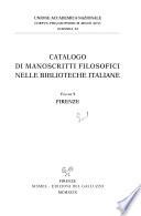 Catalogo di manoscritti filosofici nelle biblioteche italiane: Firenze
