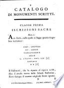 Catalogo di monumenti scritti del museo del signor Tommaso Jenkins