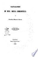 Catalogo di mss. della Biblioteca di Camillo Minieri Riccio