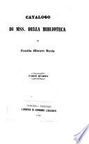 Catalogo di MSS. della biblioteca di Camillo Minieri Riccio [written by himself].
