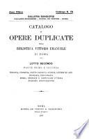 Catalogo di opere duplicate della Biblioteca Vittorio Emanuele di Roma