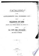 Catalogo e suo supplemento del dicembre 1875 e supplemento secondo( -Terzo).