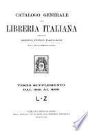 Catalogo generale della libreria Italiana dall'anno 1847 a t