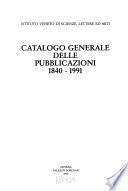 Catalogo generale delle pubblicazioni 1840-1991