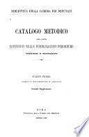 Catalogo metodico degli scritti contenuti nelle publicazioni periodiche italiane e straniere
