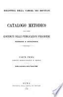 Catalogo metodico degli scritti contenuti nelle publicazioni periodiche italiane e straniere