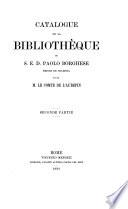 Catalogue de la bibliothèque de s. e. d. Paolo Borghese, prince de Sulmona