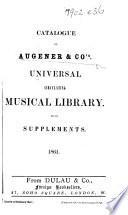 Catalogue of Augener & Co's. Universal Circulating Musical Library with Supplements