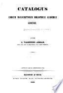 Catalogus codicum manuscriptorum bibliothecæ Academicæ gissensis--Additamenta ad Catalogum codicum manuscriptorum bibliothecae Academicae gissensis