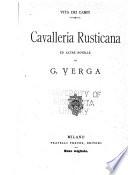 Cavalleria rusticana ed altre novelle di G. Verga