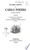 Celebre difesa di Carlo Poerio ai suoi giudici