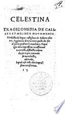 Celestina Tragicomedia del Calisto et Melibea