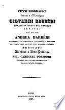 Cenni biografici intorno à Monsignor Giovanni Barbèri