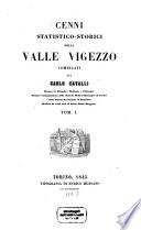 Cenni statistico-storici della Valle Vigezzo