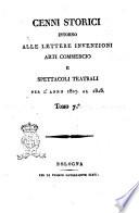 Cenni storici intorno alle lettere, invenzioni, arti, commercio e spettacoli teatrali