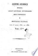 Cenni storici intorno alle lettere, invenzioni, arti, commercio e spettacoli teatrali