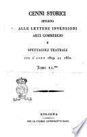 Cenni storici intorno alle lettere, invenzioni, arti, commercio e spettacoli teatrali