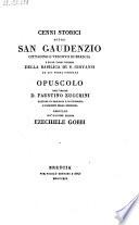 Cenni storici sopra San Gaudenzio cittadino e vescovo di Brescia