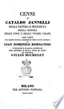 Cenni sulla natura e necessità della scienza delle cose e delle storie umaine