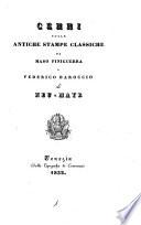Cenni sulle antiche stampe classiche da Maso Finiguerra a Federico Baroccio