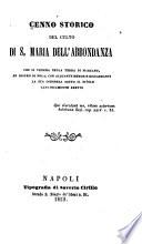 Cenno storico del culto di s. Maria dell' Abbondanza che si venera nella terra di Marzano in diocesi di Nola