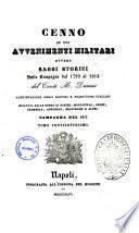 Cenno su gli avvenimenti militari, ovvero saggi storici sulle campagne dal 1799 al 1814 del conte M. Dumas