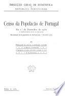Censo da população de Portugal no. I.o de dezembro de 1930