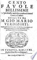 Cento favole bellissime ... scielte da M. G. M. Verdizotti, etc. [With illustrations.]
