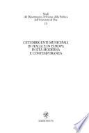 Ceti dirigenti municipali in Italia e in Europa in età moderna e contemporanea