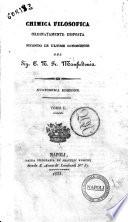 Chimica filosofica ordinatamente disposta secondo le ultime conoscenze del sig. O. N. Fr. Manfredonia