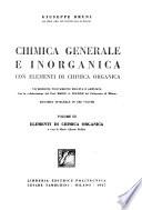 Chimica generale e inorganica, con elementi di chimica organica