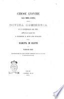 Chiose anonime alla prima cantica della Divina Commedia di un contemporaneo del poeta pubblicate per la prima volta a celebrare il sesto anno secolare della nascita di Dante da Francesco Selmi