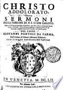 CHRISTO ADDOLORATO, Ouero SERMONI DELLA PASSIONE DI N.S. GIESV CHRISTO