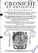 Chroniche et Antichità Di Calabria