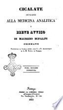 Cicalate intorno alla medicina analitica e breve avviso di Maurizio Bufalini