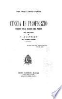 Cinzia di Properzio, saggio sulle elegie del poeta