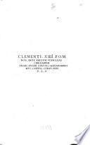 Clementi 14. P.O.M non ante editum Vernasiae cinerarium Franc. Eugen. Guascus ..